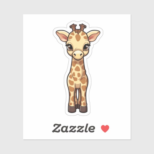 Pegatina ilustracion personalizado giraffe (Hoja)