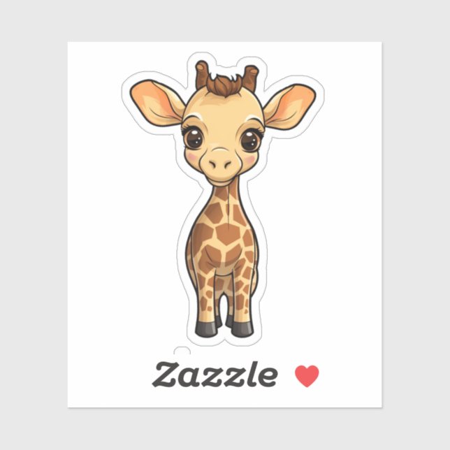 Pegatina ilustracion personalizado giraffe (Hoja)
