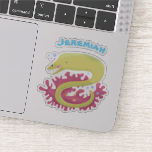 Pegatina Ilustracion personalizado gracioso de moray verde
