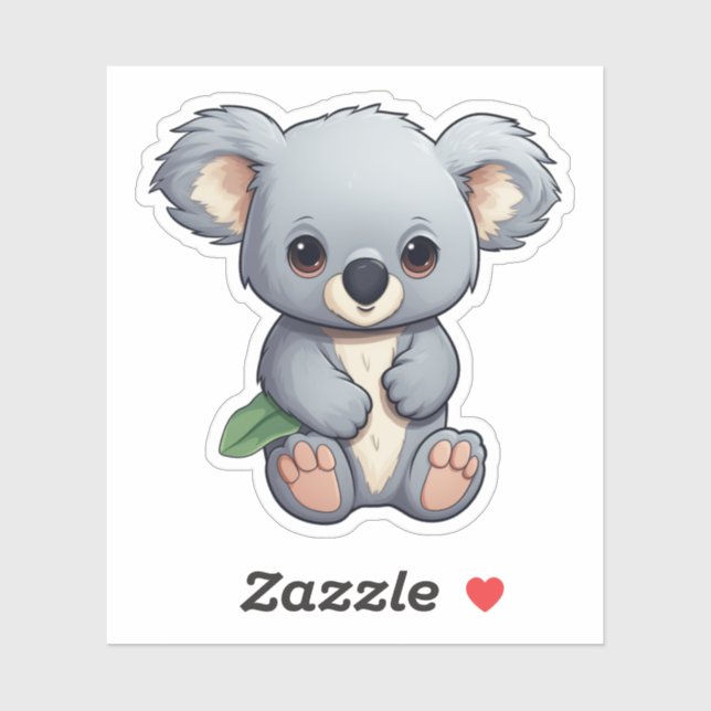 Pegatina ilustracion personalizado koala (Hoja)