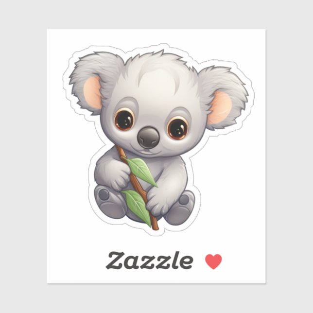 Pegatina ilustracion personalizado koala (Hoja)