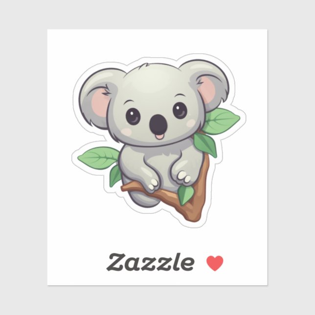 Pegatina ilustracion personalizado koala (Hoja)