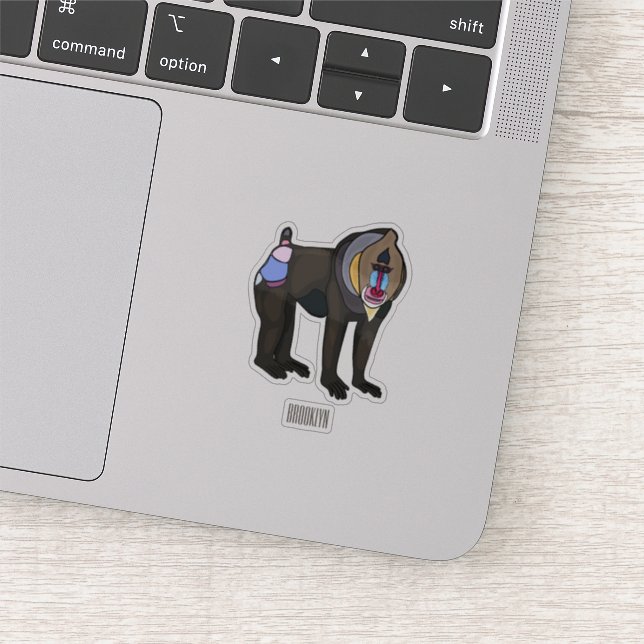 Pegatina Ilustracion personalizado Mandrill (Detalle)