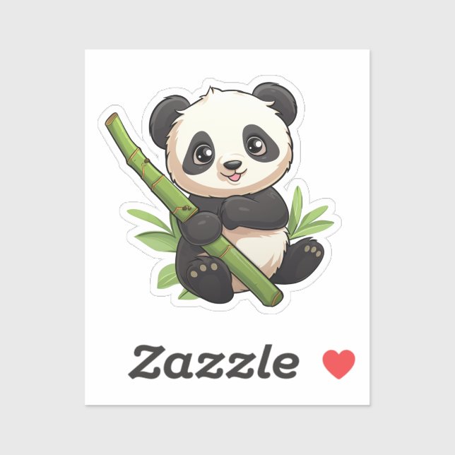 Pegatina ilustracion personalizado panda (Hoja)