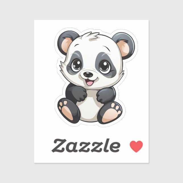 Pegatina ilustracion personalizado panda (Hoja)
