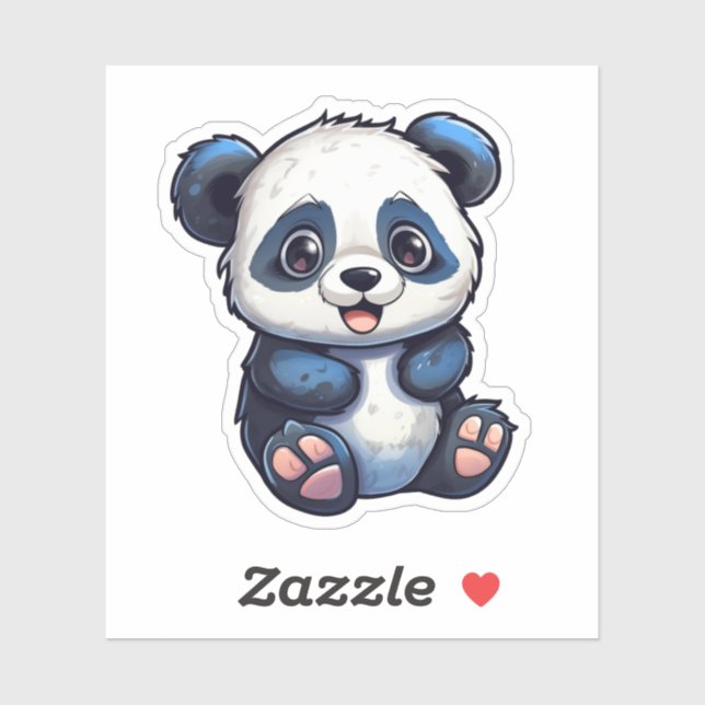 Pegatina ilustracion personalizado panda (Hoja)