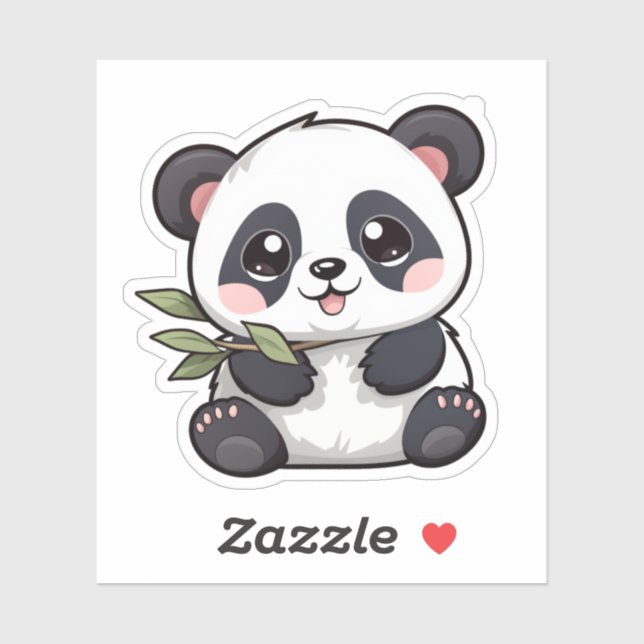 Pegatina ilustracion personalizado panda (Hoja)