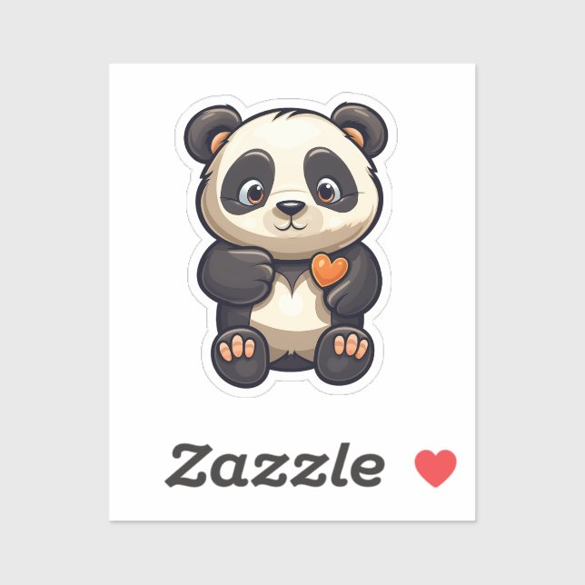 Pegatina ilustracion personalizado panda (Hoja)
