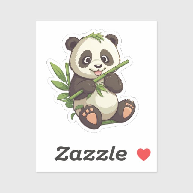 Pegatina ilustracion personalizado panda (Hoja)