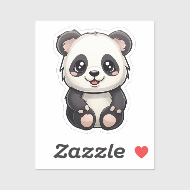Pegatina ilustracion personalizado panda (Hoja)