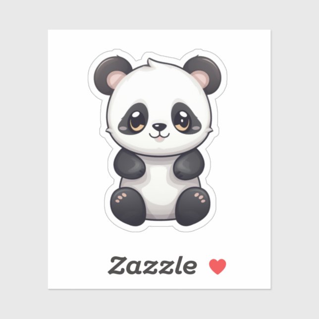 Pegatina ilustracion personalizado panda (Hoja)