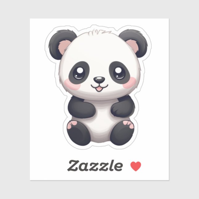 Pegatina ilustracion personalizado panda (Hoja)