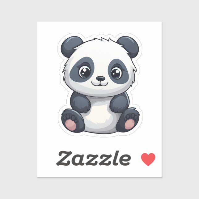 Pegatina ilustracion personalizado panda (Hoja)