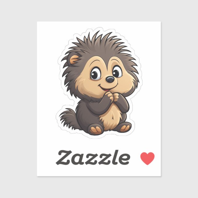 Pegatina ilustracion personalizado porcupine (Hoja)