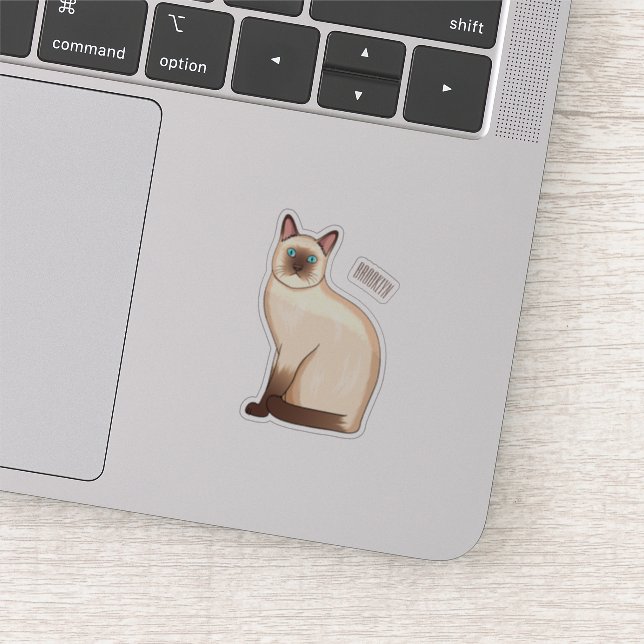 Pegatina Ilustracion personalizado siamés (Detalle)