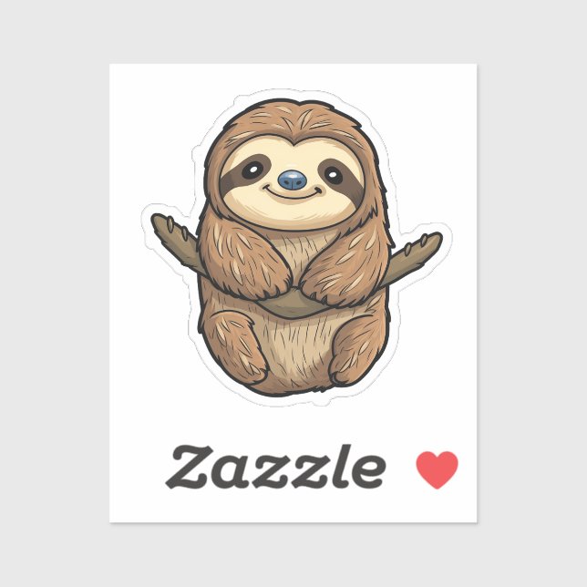 Pegatina ilustracion personalizado sloth (Hoja)