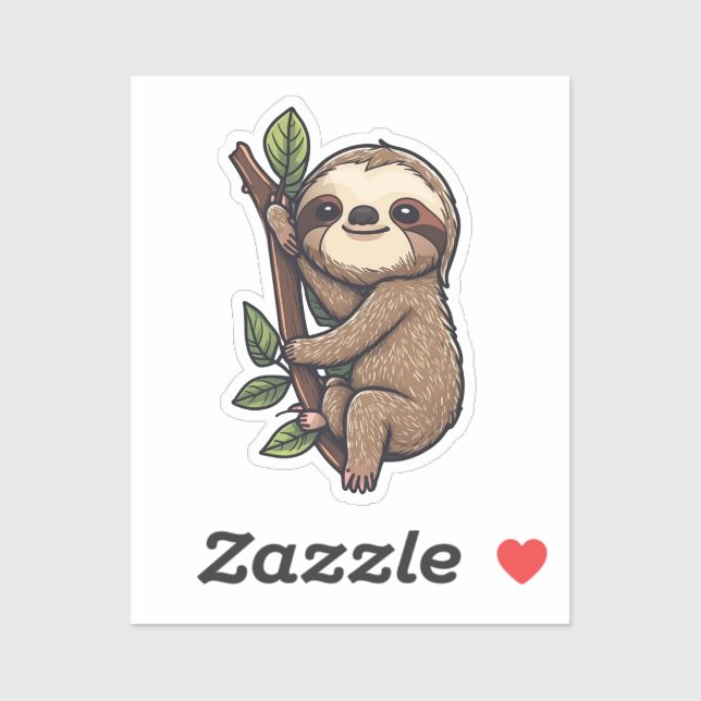 Pegatina Ilustracion personalizado Sloth (Hoja)