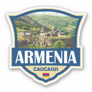 Pegatina Ilustración Retro Insignia de Armenia