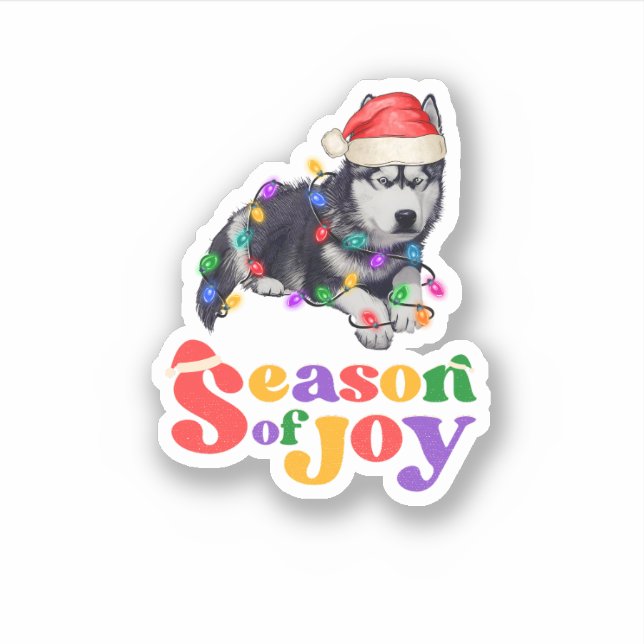 Pegatina Ilustracion rojo y amarillo cute a Navidades de pe (Anverso)