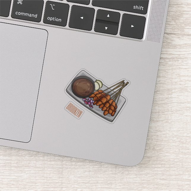 Pegatina Ilustracion Satay personalizado (Detalle)