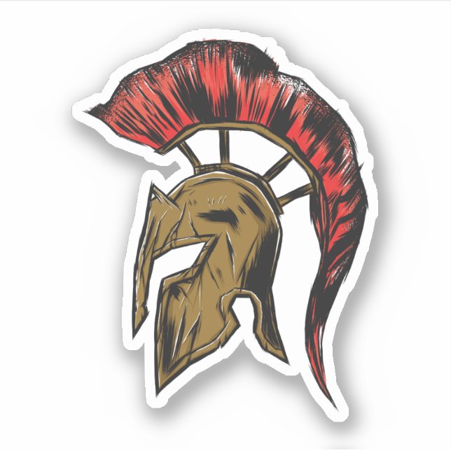 Pegatina Ilustracion Spartan Helmet (Anverso)