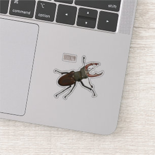 Pegatina Ilustracion Stag beetle personalizado