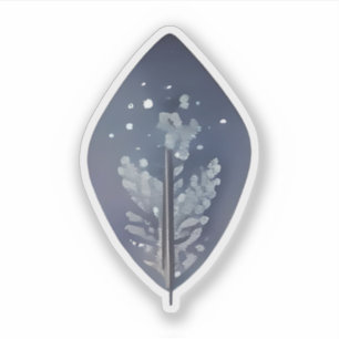 Pegatina Ilustracion Starry Night Leaf