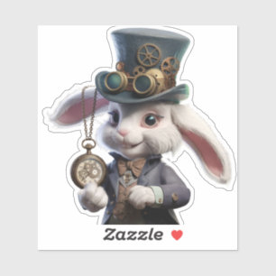 Pegatina Ilustracion Steampunk Rabbit