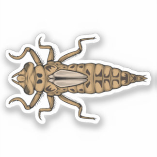Pegatina Ilustracion vector Dragonfly Nymph