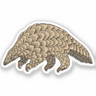 Pegatina Ilustracion vectorial Pangolin gigante