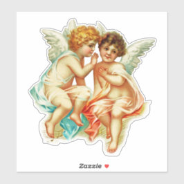 Pegatina Ilustracion Vintage Ephemera Angel Cherubs