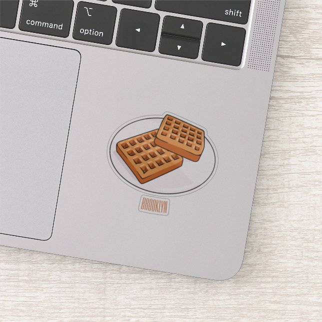 Pegatina Ilustracion Waffle personalizado (Detalle)