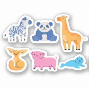 Pegatina Ilustraciones animales Personalizados cutáneos - A