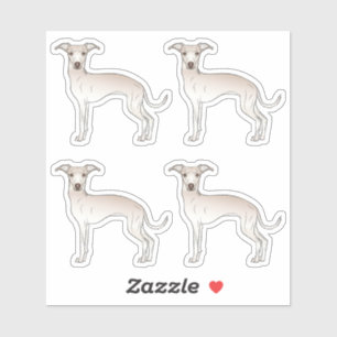 Pegatina Ilustraciones de dibujos animados de perros galgos