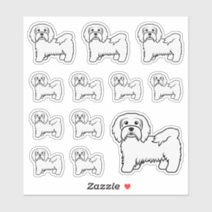 Pegatina Ilustraciones de perro de dibujos animados Havanés