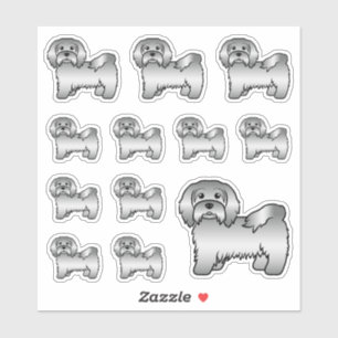 Pegatina Ilustraciones de perro de dibujos animados Havanés
