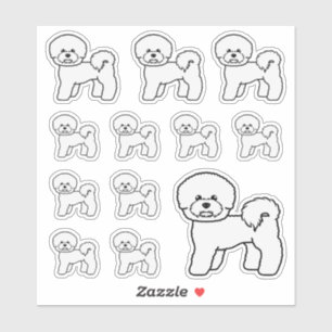 Pegatina Ilustraciones de perro de dibujos animados lindos 
