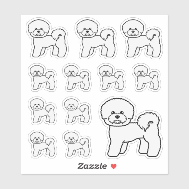 Pegatina Ilustraciones de perro de dibujos animados lindos  (Hoja)