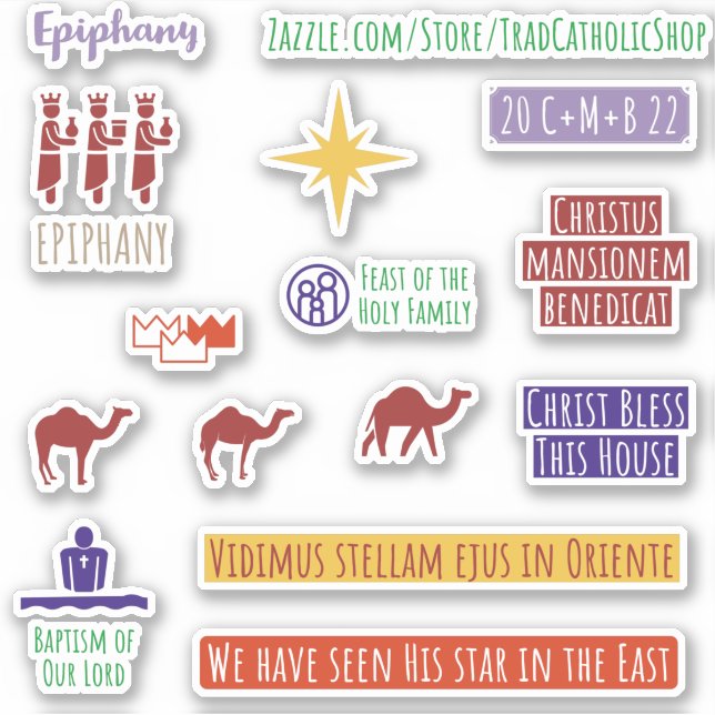 Pegatina Ilustraciones de Reyes Católicos Latinos (Anverso)