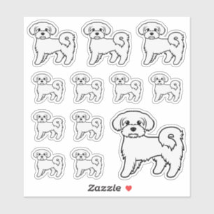 Pegatina Ilustraciones malteses de perros de dibujos animad