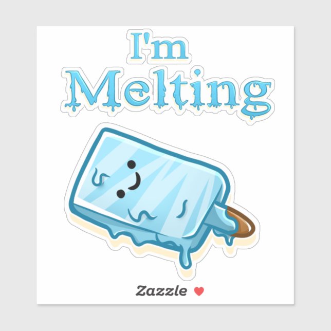 Pegatina I'm Melting – Cute Popsicle Pun (Hoja)