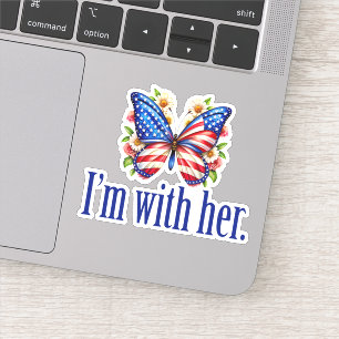 Pegatina I'm With Her Kamala for President Butterfly Laptop