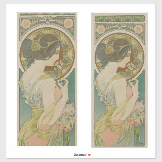 Pegatina Imagen de Alphonse Mucha (1899) (Hoja)