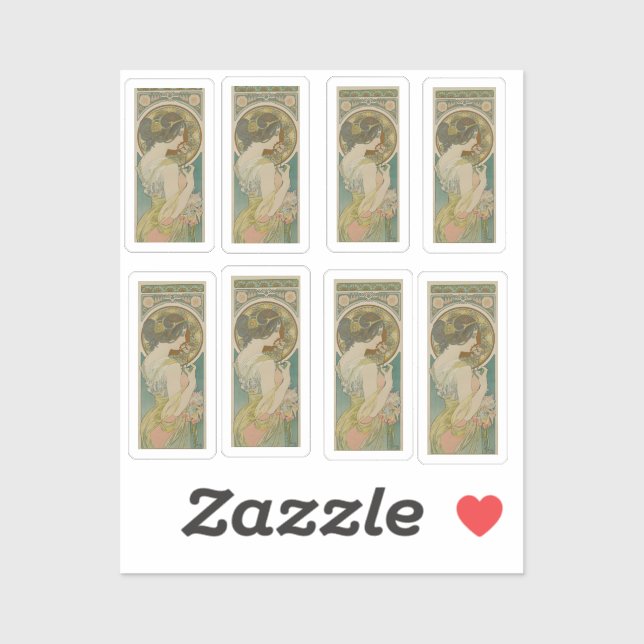 Pegatina Imagen de Alphonse Mucha (1899) (Hoja)