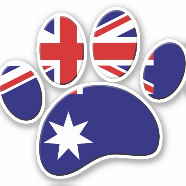 Pegatina Imagen de la página de perro de la bandera de Aust (Anverso)