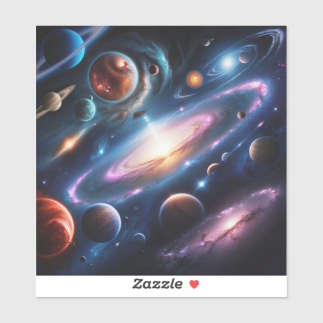 Pegatina Imagen de planetas (Hoja)