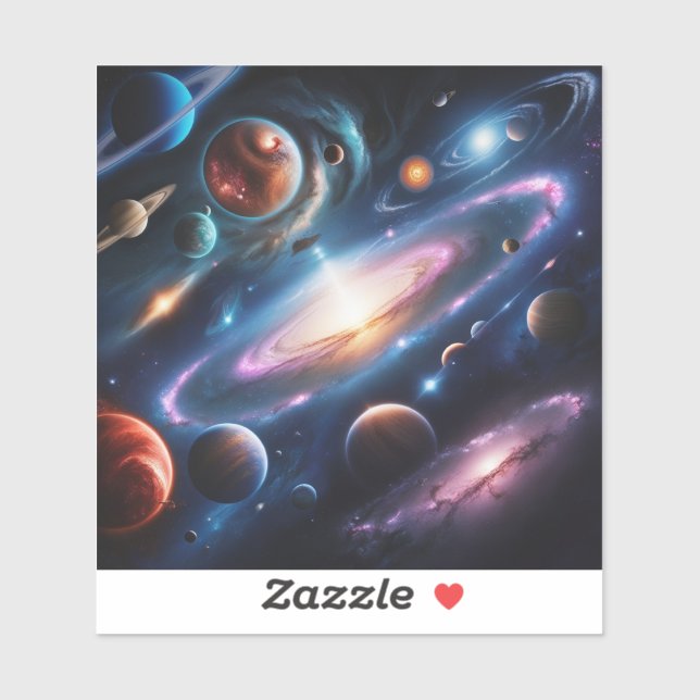 Pegatina Imagen de planetas (Hoja)