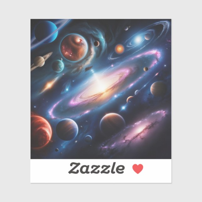 Pegatina Imagen de planetas (Hoja)