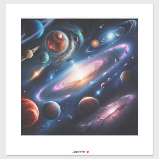 Pegatina Imagen de planetas (Hoja)