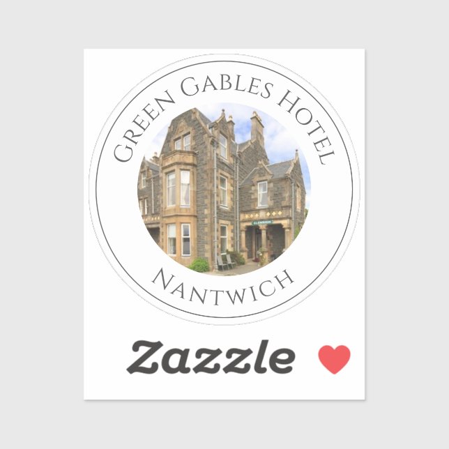 Pegatina Imagen, nombre y ubicación del hotel (Hoja)